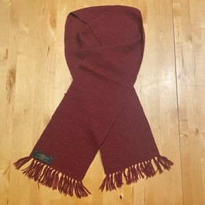 eddie doherty burgundy / red handmade tweed scarf
